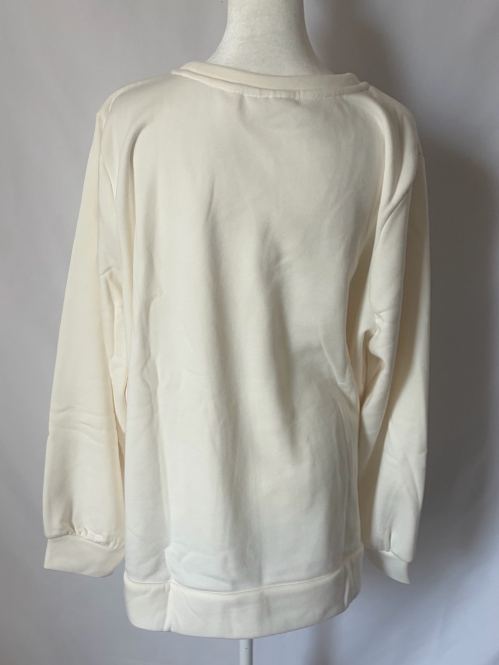 New Jingle Belles by Kim Gravel Totally Tartan Holiday Sweatshirt Cream X-Large - Picture 2 of 12